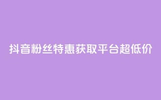 抖音粉丝特惠获取平台【超低价】