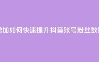 抖音有效粉怎么快速增加 - 如何快速提升抖音账号粉丝数量的方法与技巧。