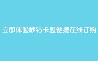 立即体验秒钻卡盟便捷在线订购