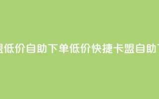 卡盟低价自助下单(低价快捷：卡盟自助下单)