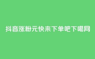 抖音涨粉1元，快来下单吧