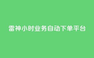 雷神24小时业务自动下单平台,君泽传媒业务下单 - 自助平台业务下单真人 - 免费领取快手播放量的网址