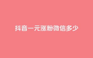 抖音一元涨粉1000微信多少 - 千叶卡盟