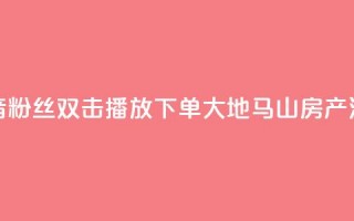 抖音粉丝双击播放下单0.01大地马山房产活动,在线下单涨粉 - qq空间访客量 - 01元一万空间说说赞网站