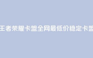 王者荣耀卡盟全网最低价稳定卡盟 - 王者荣耀卡盟价格优惠，高质量服务保障！