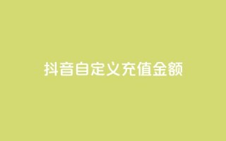 抖音自定义充值金额,卡盟自动下单入口 - 在线领取1000赞抖音 - 1元1000粉 下单平台