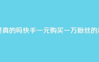 快手一元一万粉丝是真的吗 - 快手一元购买一万粉丝的真实情况揭秘。