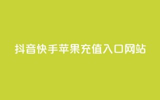 抖音快手苹果充值入口网站 - 抖音免费播放量工具