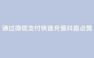 通过微信支付快速充值抖音点赞