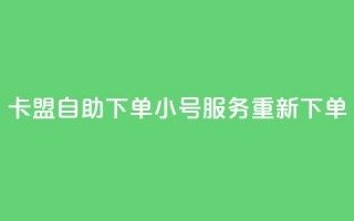 卡盟自助下单小号服务重新下单