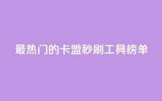 最热门的卡盟秒刷工具榜单