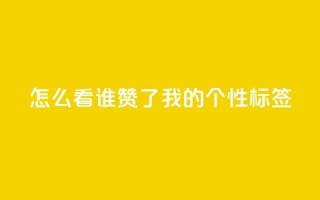 qq怎么看谁赞了我的个性标签,dy点赞秒到账 - QQ空间评论1个下单 - 快手播放量免费1万