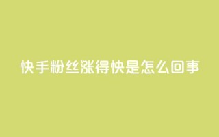 快手粉丝涨得快是怎么回事,自助下单平台 - 抖音点赞充值链接 - qq空间点赞