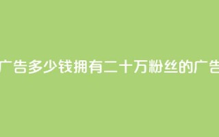 二十万粉丝接一条广告多少钱 - 拥有二十万粉丝的广告收入是多少~