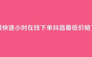 全网最快速24小时在线下单抖音最低价格