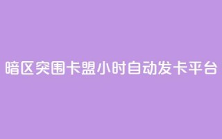 暗区突围卡盟24小时自动发卡平台 - 暗区突围24小时自动发卡服务平台解析！