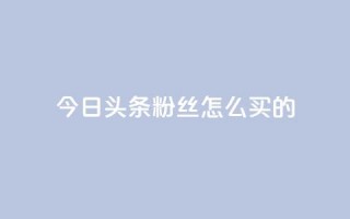 今日头条粉丝怎么买的,1元3万粉丝 - 快手点赞自助平台有 - 卡盟卡密使用教程