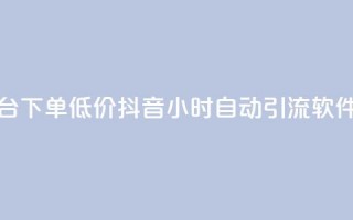 卡盟平台下单低价 - 抖音24小时自动引流软件