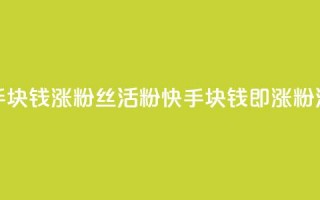 快手1块钱涨10000粉丝活粉(快手1块钱即涨10000粉活粉)