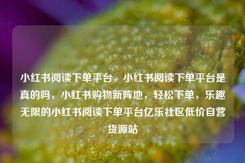 小红书阅读下单平台，小红书阅读下单平台是真的吗	，小红书购物新阵地，轻松下单，乐趣无限的小红书阅读下单平台亿乐社区低价自营货源站  第1张